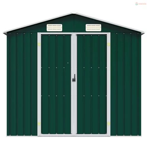 Zöld horganyzott acél kerti fészer 205 x 129 x 183 cm