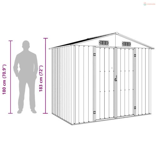 Zöld horganyzott acél kerti fészer 205 x 129 x 183 cm