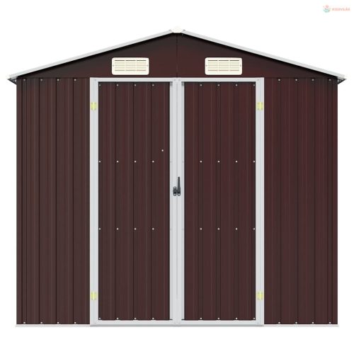 Barna horganyzott acél kerti fészer 205 x 129 x 183 cm