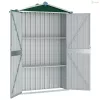Zöld horganyzott acél kerti fészer 116x45x175 cm