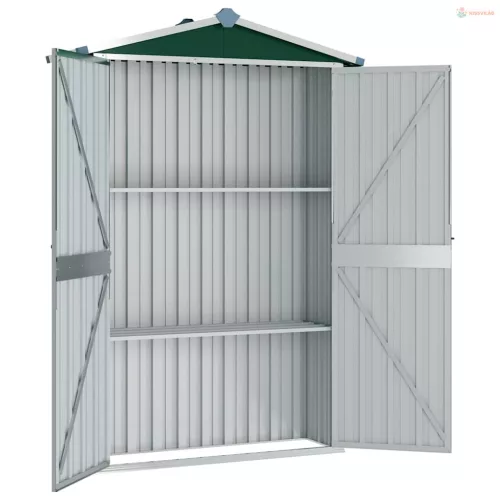 Zöld horganyzott acél kerti fészer 116x45x175 cm