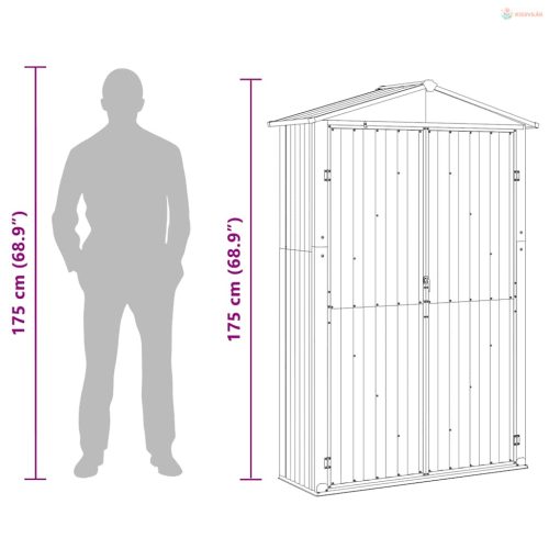 Zöld horganyzott acél kerti fészer 116x45x175 cm