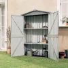 Szürke horganyzott acél kerti fészer 116x45x175 cm