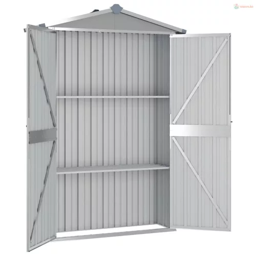 Szürke horganyzott acél kerti fészer 116x45x175 cm