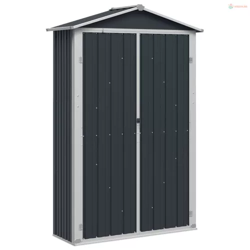 Antracitszürke horganyzott acél kerti fészer 116x45x175 cm