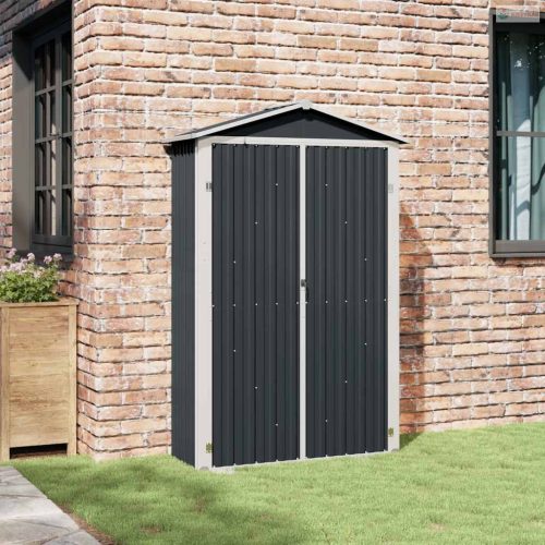 Antracitszürke horganyzott acél kerti fészer 116x45x175 cm