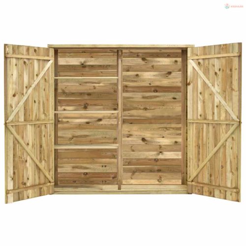 Kerti impregnált fenyőfa szerszámoskamra 163 x 50 x 171 cm