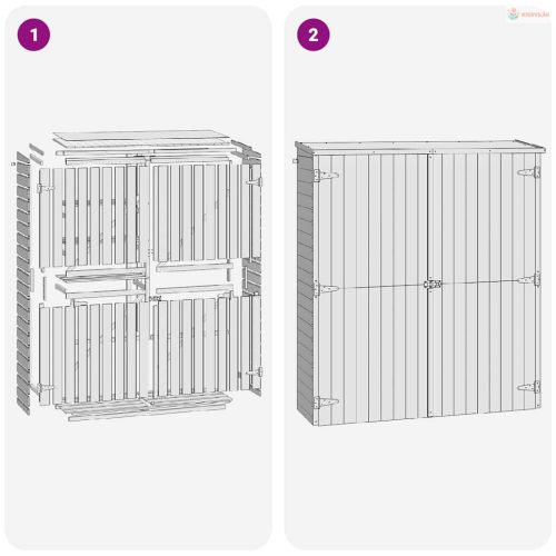 Kerti impregnált fenyőfa szerszámoskamra 163 x 50 x 171 cm