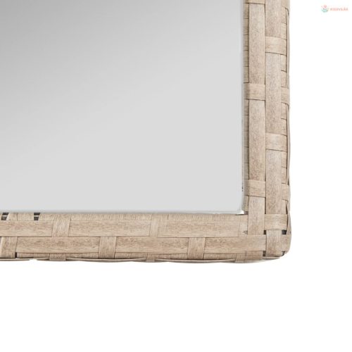 4 részes bézs kerti polyrattan bútorszett párnákkal