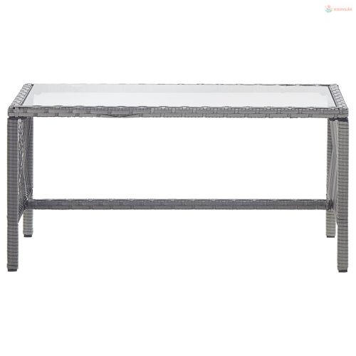 4-részes antracitszürke kerti polyrattan bútorszett párnákkal