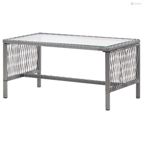 4-részes antracitszürke kerti polyrattan bútorszett párnákkal