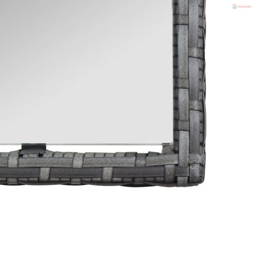 4-részes antracitszürke kerti polyrattan bútorszett párnákkal