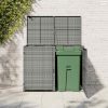 Antracit polyrattan dupla tároló gurulós kukához 148x77x111 cm
