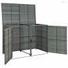 Antracit polyrattan dupla tároló gurulós kukához 148x77x111 cm