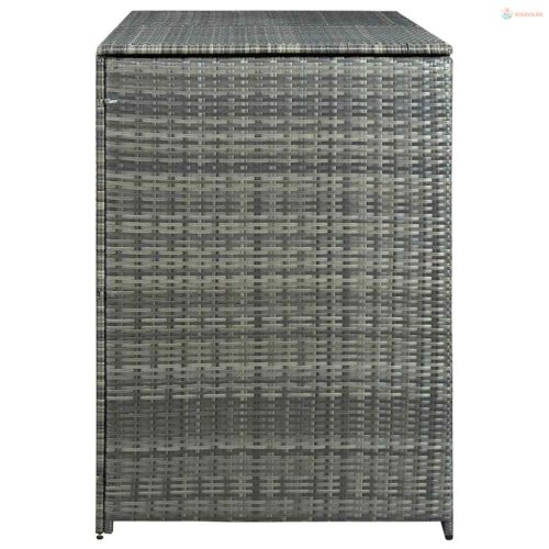 Antracit polyrattan dupla tároló gurulós kukához 148x77x111 cm