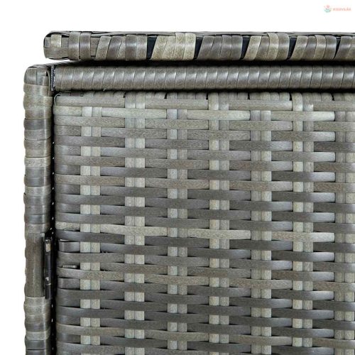 Antracit polyrattan dupla tároló gurulós kukához 148x77x111 cm