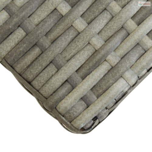 Szürke polyrattan és tömör akácfa kerti pad 120 cm