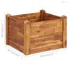 Tömör akácfa kerti magaságyás 60 x 60 x 44 cm