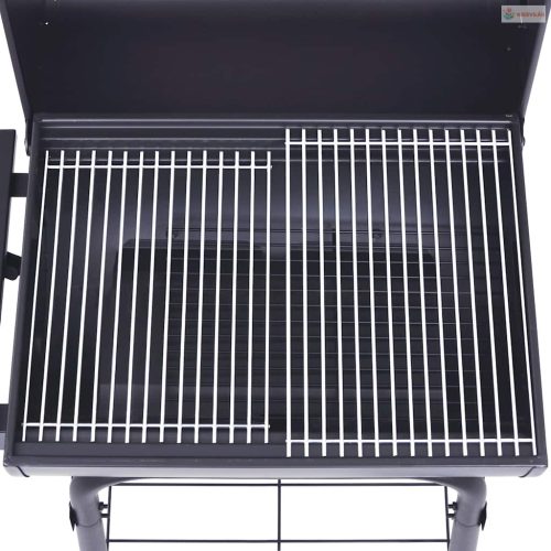 Fekete faszén tüzelésű grillsütő alsó polccal