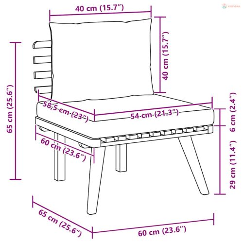 Tömör akácfa kerti szék párnával