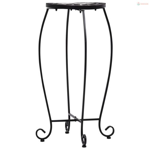 3 db fekete és fehér kerámia mozaik asztal