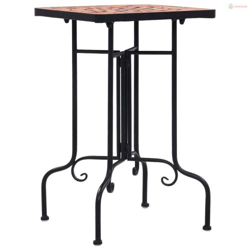 Terrakotta kerámia mozaik kisasztal