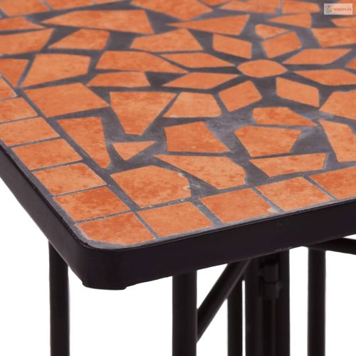 Terrakotta kerámia mozaik kisasztal