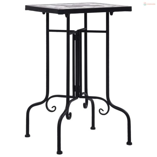 Fekete és fehér kerámia mozaik kisasztal