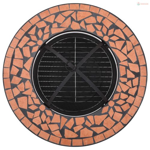 Terrakotta kerámia mozaik tűztál asztallal 68 cm