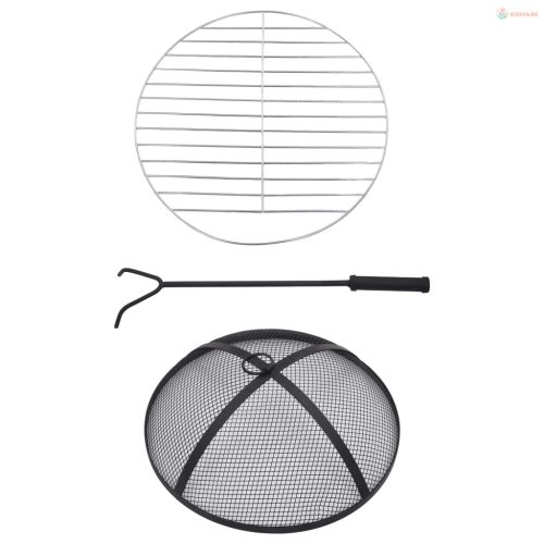 Fekete és fehér kerámia mozaik tűztál asztallal 68 cm