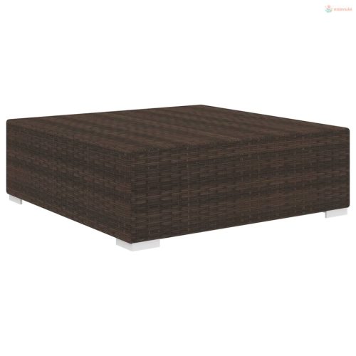 1 db barna polyrattan moduláris lábtartó párnával