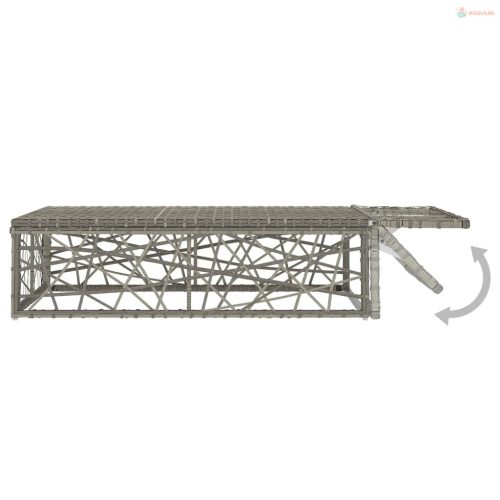 2-részes szürke polyrattan kerti bútorszett párnákkal