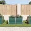 Zöld horganyzott acél kerti magaságyás 160 x 80 x 77 cm