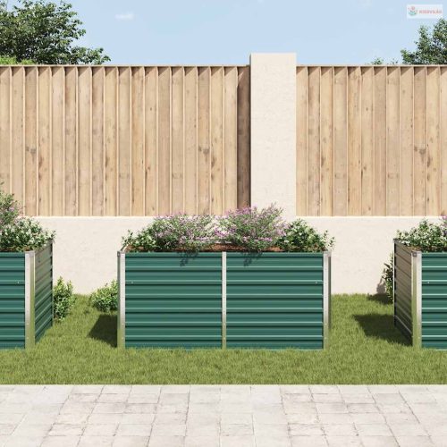 Zöld horganyzott acél kerti magaságyás 160 x 80 x 77 cm