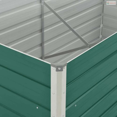 Zöld horganyzott acél kerti magaságyás 160 x 80 x 77 cm