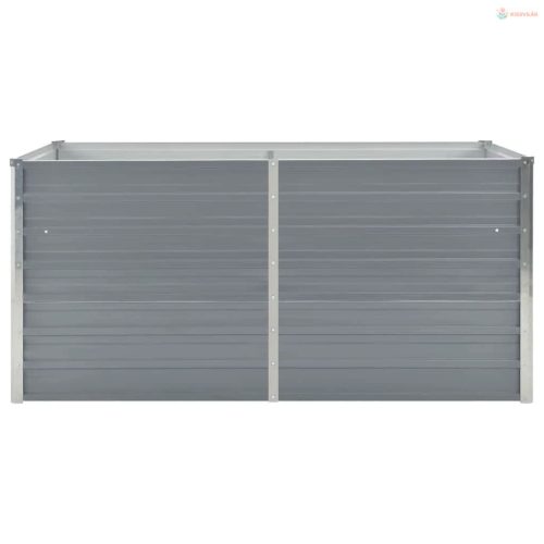 Szürke horganyzott acél kerti magaságyás 160 x 80 x 45 cm