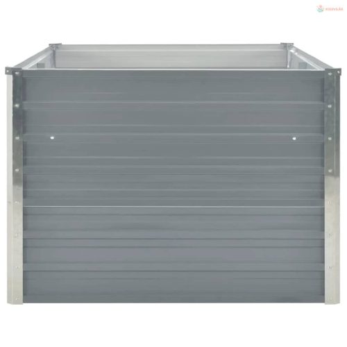 Szürke horganyzott acél kerti magaságyás 160 x 80 x 45 cm