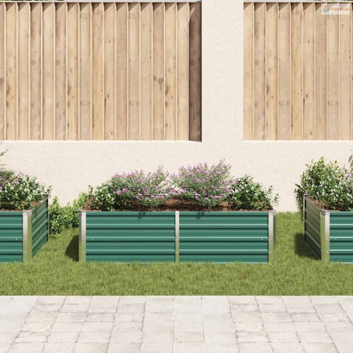 Zöld horganyzott acél kerti magaságyás 160 x 80 x 45 cm