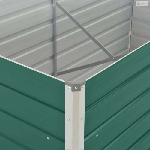 Zöld horganyzott acél kerti magaságyás 160 x 80 x 45 cm