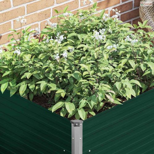 Zöld horganyzott acél kerti magaságyás 100 x 100 x 77 cm