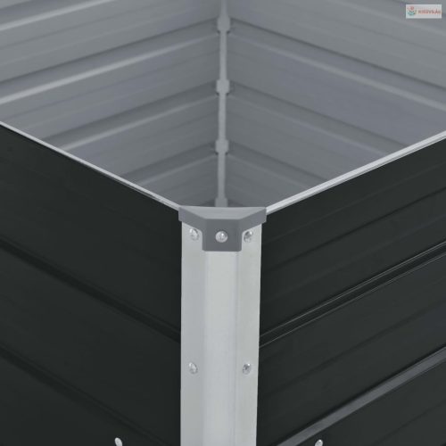 Antracitszürke horganyzott acél kerti magaságyás 100x100x45 cm