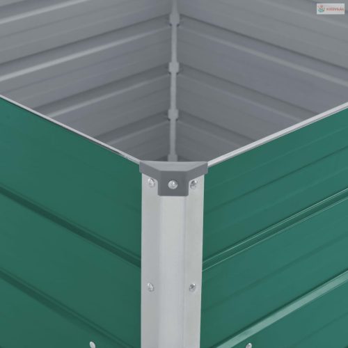 Zöld horganyzott acél kerti magaságyás 100 x 100 x 45 cm