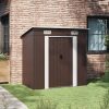 Barna acél kerti fészer 194 x 121 x 181 cm