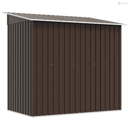 Barna acél kerti fészer 194 x 121 x 181 cm