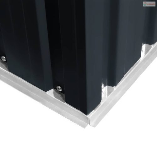 Antracitszürke acél kerti fészer 204 x 132 x 186 cm