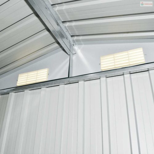 Antracitszürke acél kerti fészer 204 x 132 x 186 cm