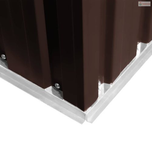 Barna acél kerti fészer 204 x 132 x 186 cm