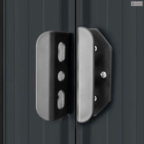 Antracitszürke acél kerti fészer 257 x 205 x 178 cm