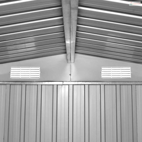 Antracitszürke acél kerti fészer 257 x 205 x 178 cm