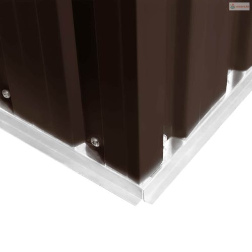 Barna acél kerti fészer 257 x 205 x 178 cm